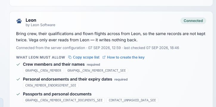 Leon add-on card without credentials