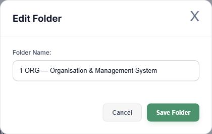 Edit Folder dialog in the fictional demo