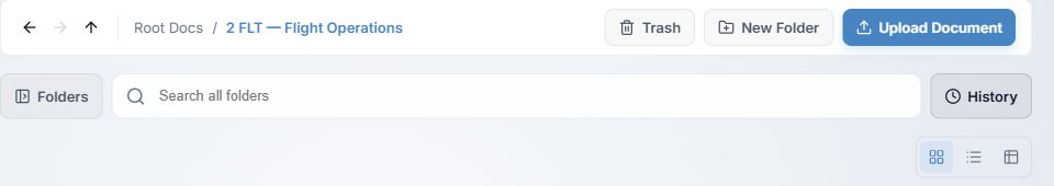 History button beside Search all folders in the fictional library