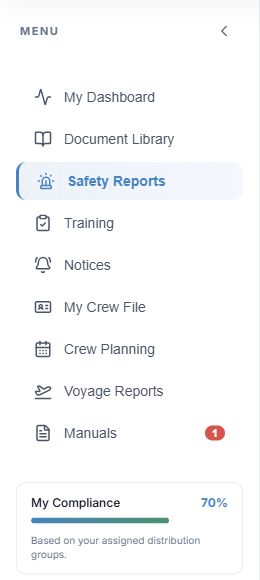 Dashboard, Document Library, Notices and My Compliance numbered in the fictional left menu