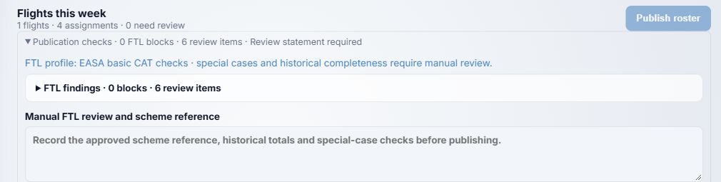 Expanded publication checks and manual review statement